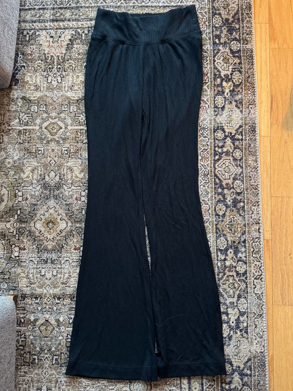 Athleta Navy Ribbed Boot-Cut Pants TALL
